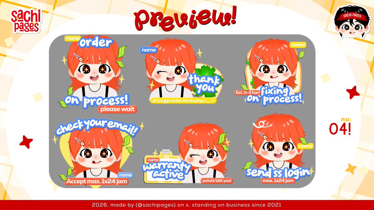 sachipages's tweet photo. 𐔌🍟 𐦯   any interaction will be appreciated >__<  !

   halo!   . .   aku   ada   8   sticker   pack   ready   stock   yang   bisa   di-rename   dengan   harga:   35k!   (  >___ O  !! )  feel   free   to   dm   me   if   you  are   interested!  . .  ꒱ 🍤! 

tags :: #bealanja https://t.co/CpAbSbevV2