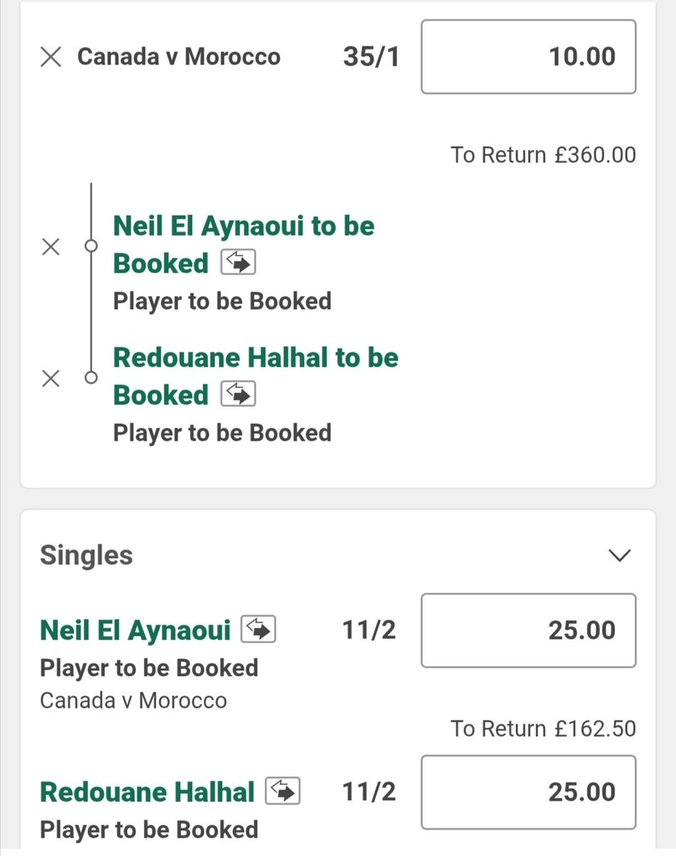 BerchBets's tweet photo. 🇨🇦 Canada vs Morocco 🇲🇦 

(Bet365) 

Ref Stats Attached (@StatsHubCom)

Ref not great but Turpin was good yesterday so who knows 😂🤷‍♂️

🇲🇦 El Aynaoui - Commits so many cyncial fouls and reckless challenges. Somehow has avoided a yellow this tournament after committing 11 fouls over 4 games.

🇲🇦 Halhal - his card record speaks for itself and will be up against the likes of David and Buchanan possibly if they counter and they both win a decent amount of fouls

🇨🇦 Laryea - has been putting in poor chalenegs and trying to square up to players. Up against Hakimi and Diaz who win lots of fouls. Surely it's only a matter of time until a ref actually gives a yellow 😂

I have 2 singles on Halhal and El Aynaoui. I have mixed doubles between them and have done a treble 👍

Good Luck 🍀