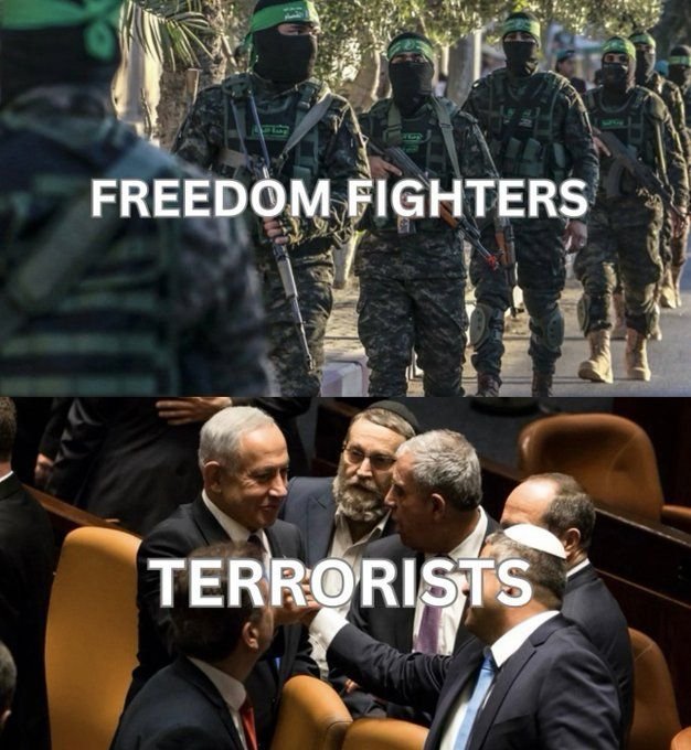 mnjaavar2's tweet photo. @the_andrey_x The terrorist State of Israel continues its crimes and brutality against the Palestinian people. Therefore, the resistance exists solely to defend itself and the Palestinian people's right to freedom.
Resistance is a legitimate right under international law.
#IsraeliCrimes https://t.co/cre9cRIE9q