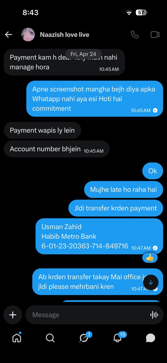 ___usman5's tweet photo. @kiranzain80 Dhoka dytay Hain ab new id hai Kiran butt Kay Naam say inki https://t.co/wqJatuNYjD