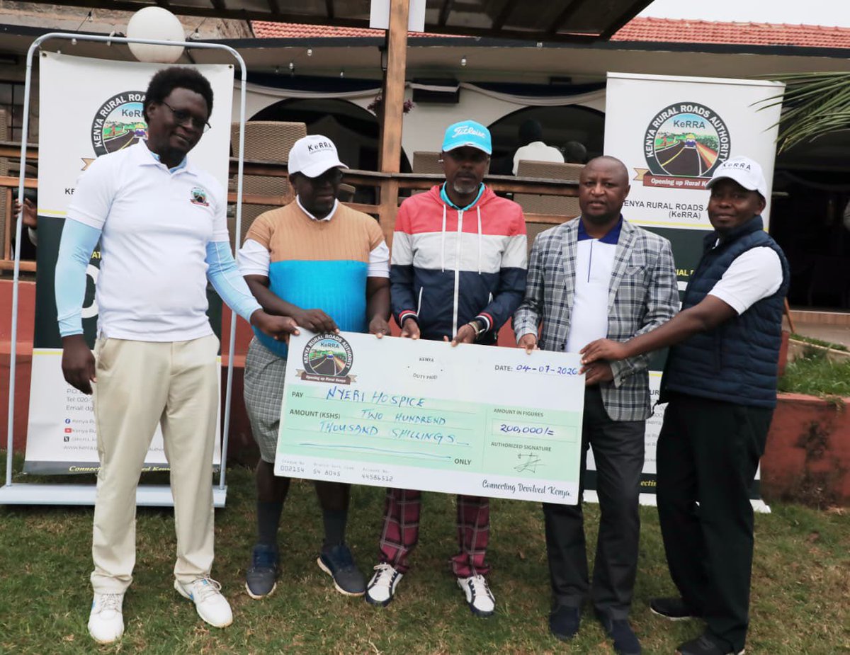 KeRRA_Ke's tweet photo. KeRRA Golf Team joined other golfers in the Annual Nyeri Hospice Golf Tournament which is a key fundraising event held at the Nyeri Golf Club to support the hospice's critical medical mission for terminally ill patients, this charitable event has been a longstanding tradition with the hospice running such fundraising activities since 1996 and KeRRA has been supporting this event for the last 6 years through CSR.
