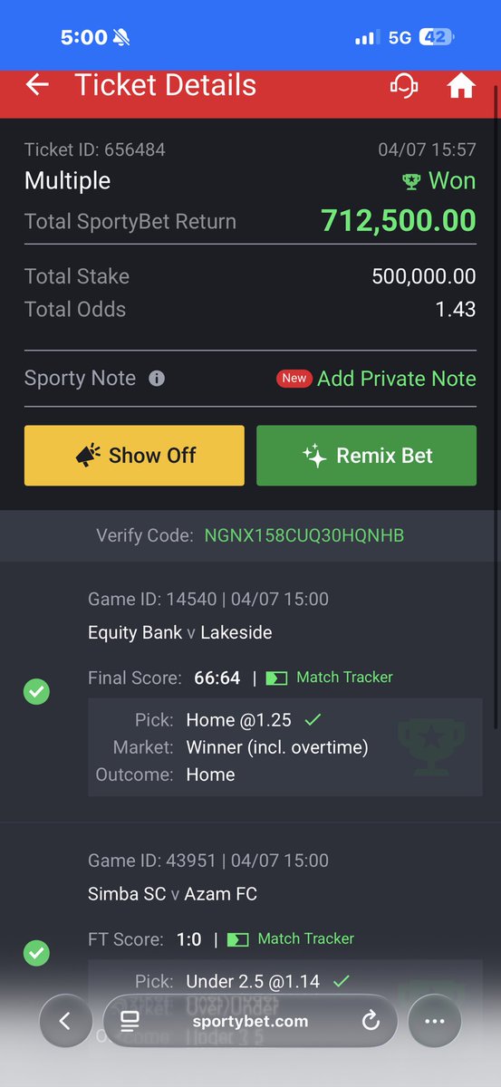 top59685's tweet photo. @Mrlanterntips Na big risk but thanks god 💥 https://t.co/RKv9XTZHKu