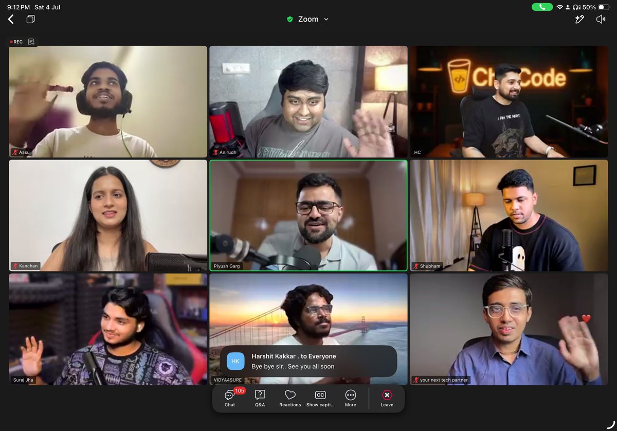 MayankSaraswal's tweet photo. It’s the end… but it was beautiful. 🥹❤️

Today was our cohort farewell. Thank you, #ChaiCode, for the memories, learning, and amazing people.

See you all soon! ☕👋

@Hiteshdotcom @nirudhuuu @piyushgarg_dev @ChaiCodeHQ @yntpdotme https://t.co/EBOL9SmeG5