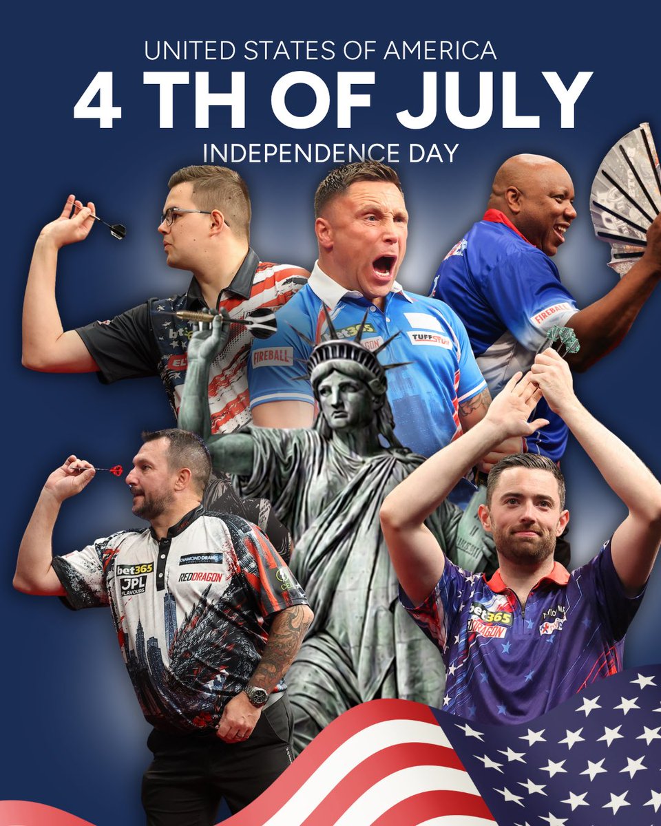 PDCEurope's tweet photo. About last week! 🇺🇸
Which of the US-special-shirts was your favourite in New York? 🗽🎯 https://t.co/vPtiHefenT