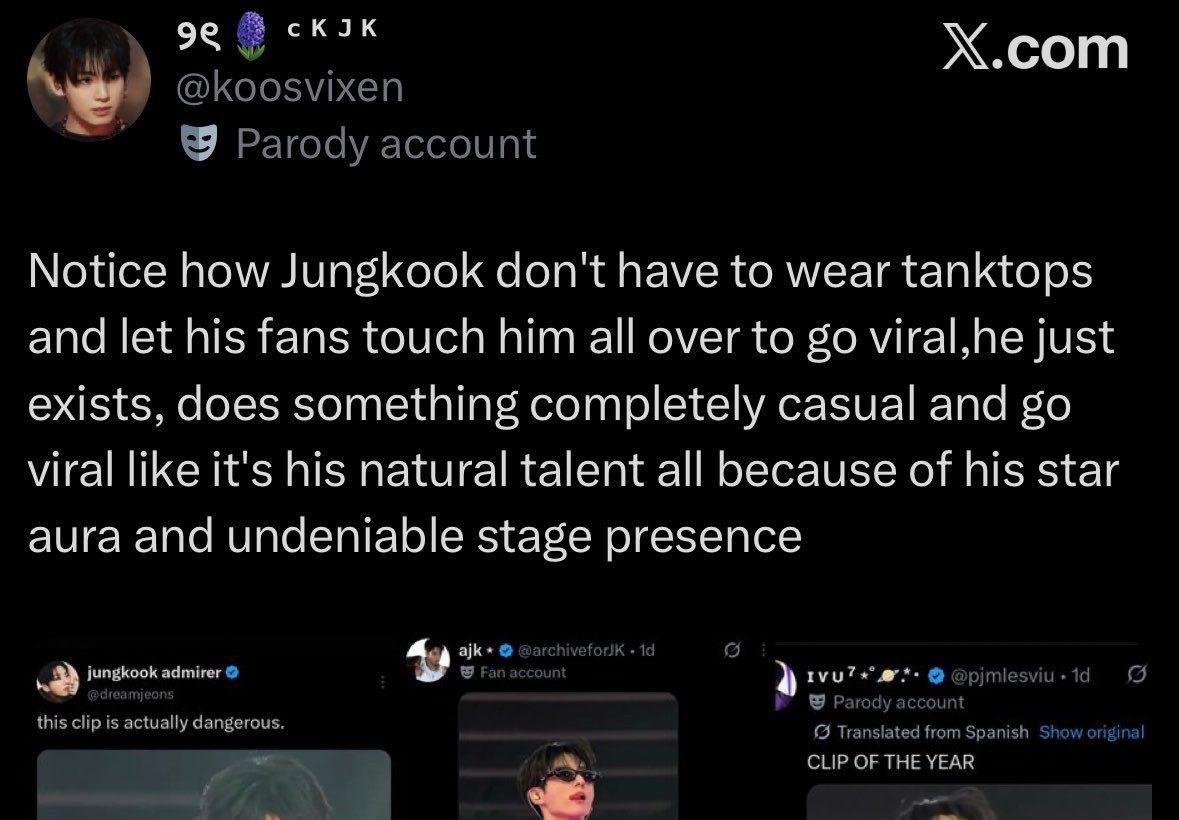 ambersthv's tweet photo. junglos are mad over tank tops bc there’s a chance they’ll never see their fave sleeveless again🙂
if he wore one he might actually go viral again like he did in november. yk, since being drunk, abnormal and half-naked on stage, on live, on tt didn’t help.

get a job or smth https://t.co/PoJK5RPbLX