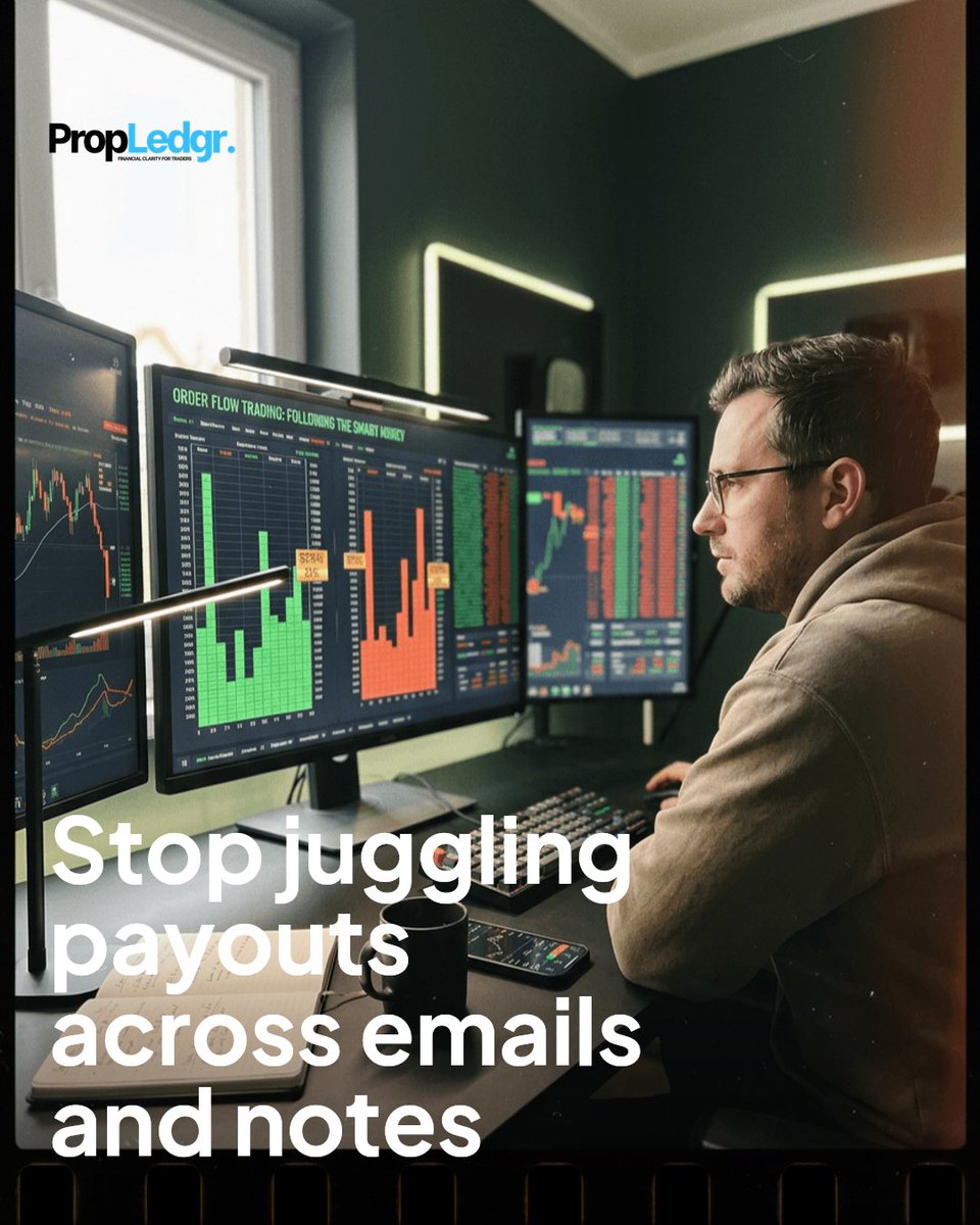 propledgr's tweet photo. Your payout records shouldn’t live in emails, screenshots, and memory. Put them in one clear ledger for real financial clarity and less stress. Comment TRACKING if you’re ready to fix the chaos.

The Financial OS for Prop Traders https://t.co/OPGZ8638Qd