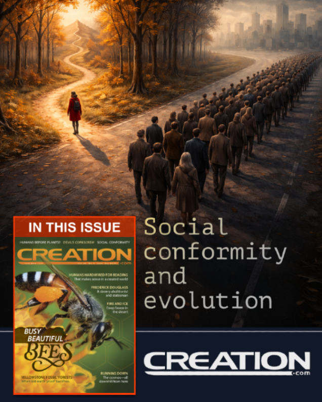 creationnews's tweet photo. Social conformity and evolution 

The desire to conform can lead people to disregard their own senses, studies show. This is relevant to the origins debate! 

Subscribe today: https://t.co/zr1nMFeSJX https://t.co/cBrIQddIUY