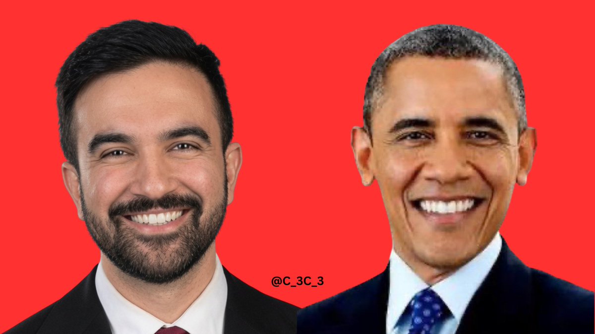 C_3C_3's tweet photo. Zohran Kwame Mamdani is Barack Hussein Obama without hiding his true feelings of America and his intentions to destroy it.

Simple. https://t.co/5nkA7NESba