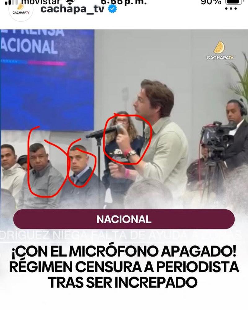 Luisrgrb65's tweet photo. La mujer es una gorda del Minci. Los dos care landros son unos militares que metieron entre los periodistas para espiar. https://t.co/jp8TWQcydW