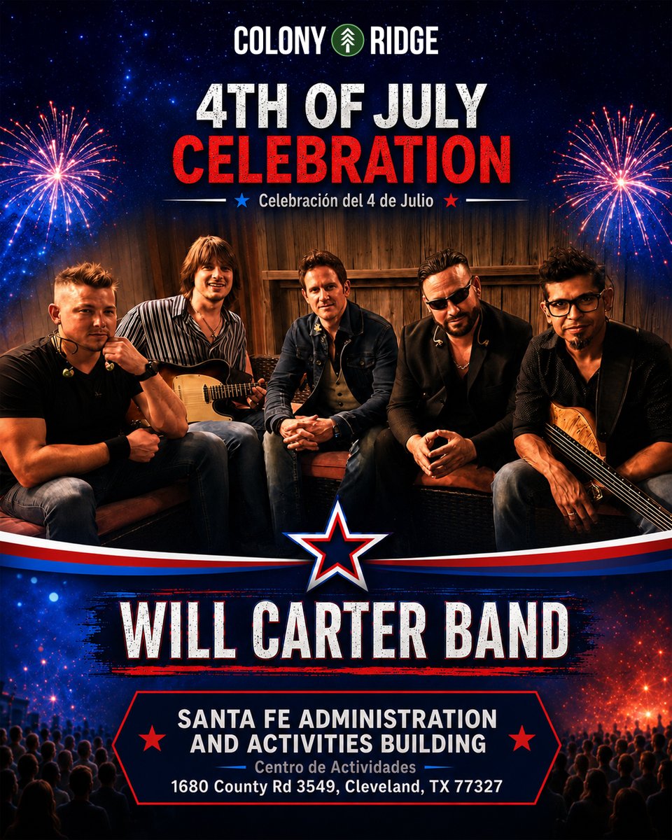 ColonyRidgeTX's tweet photo. Join us to tonight to celebrate 250 years!! 🎆 🎇 

Happy 4th of July ❤️ 💙 

#4thofjuly #fireworks #250years #ColonyRidge #Clevelandtx #Houston #happy4thofjuly #july4thevents https://t.co/Z3RxyYcedw