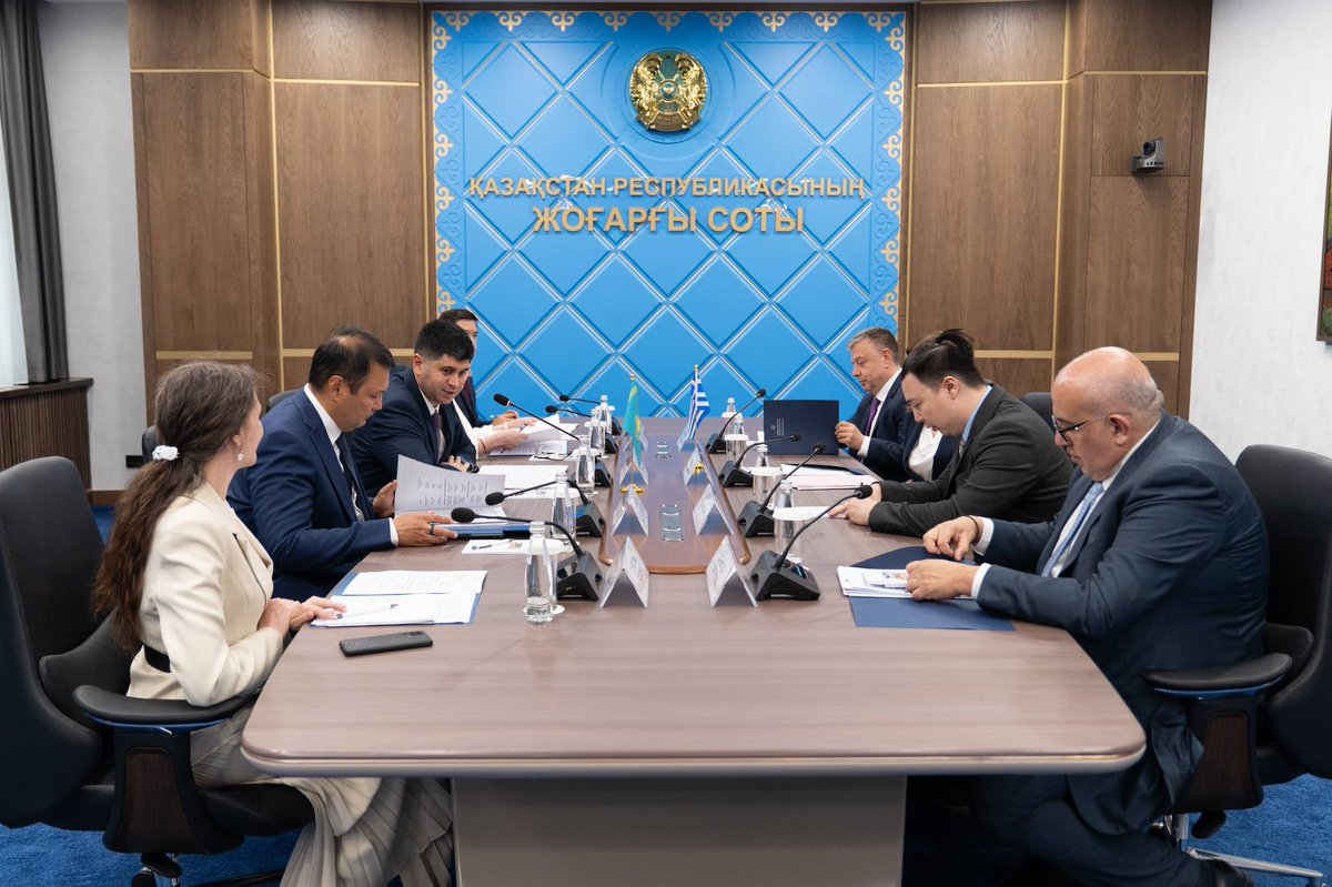kazembassygr's tweet photo. 🔷A delegation of the Ministry of Justice of Greece, led by Permanent Secretary Vasiliki Giavi, visited Kazakhstan from 29 June to 1 July. The visit focused on strengthening bilateral cooperation in the field of justice. https://t.co/Ij84sXt3B3