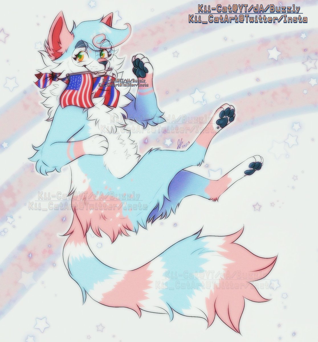 blinkerwinks's tweet photo. "We'll put a boot in your ass--it's the American way." - Toby Keith 

Old art fr Scorch and Kii, but happy 4th of July to my American followers. The flag stands for freedom, and no one can take that away. 🫡🇺🇸 https://t.co/XJDauB6mpZ
