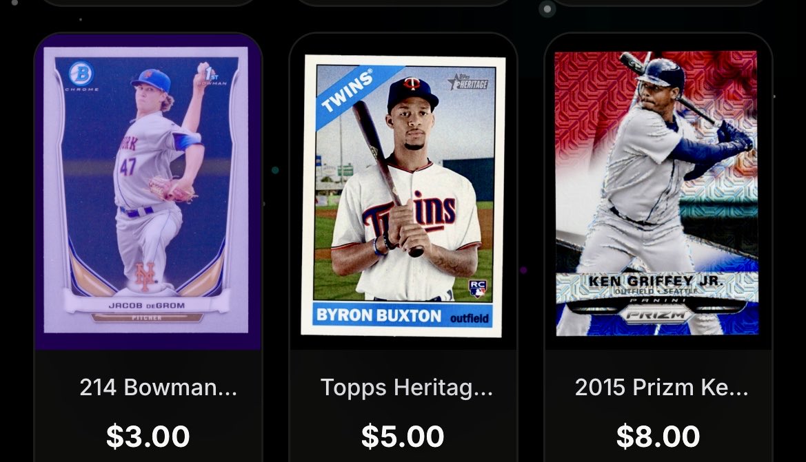 BofaCards's tweet photo. Stack Sale until Sunday
Check out previous posts for many other cards
BMWT - $5.50 Unlimited PWE -$1.50 up to 3 (at your own Risk) Thick Cards can’t be shipped PWE
Retweets Appreciated 🙏
Buxton - High # SP
Griffey - RWB Prizm Mojo @84baseballcards @HobbyRetweet_ https://t.co/8NY2InCG9d