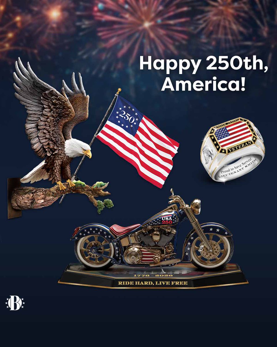 BradfordEx's tweet photo. Today America turns 250 and it's not too late to join the celebration.
Click to shop: https://t.co/h6qOm3IwYb

#BradfordExchange #USA250 #America250 #FourthOfJuly https://t.co/mCY211L2vs
