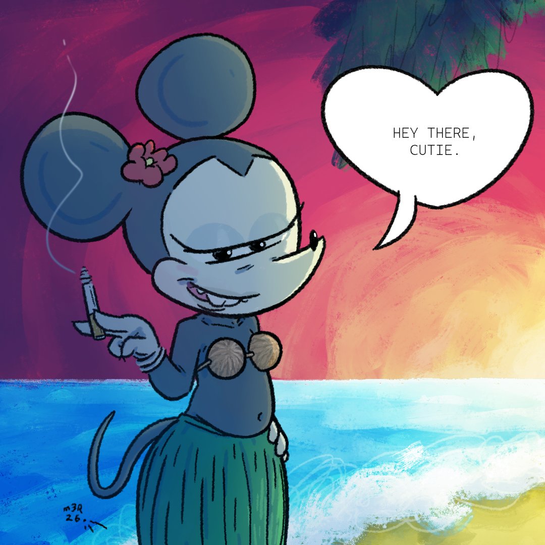 mr3radio's tweet photo. Minerva Mouse is on a hula break. #nsfw #smoking https://t.co/HDiLSwNTQJ