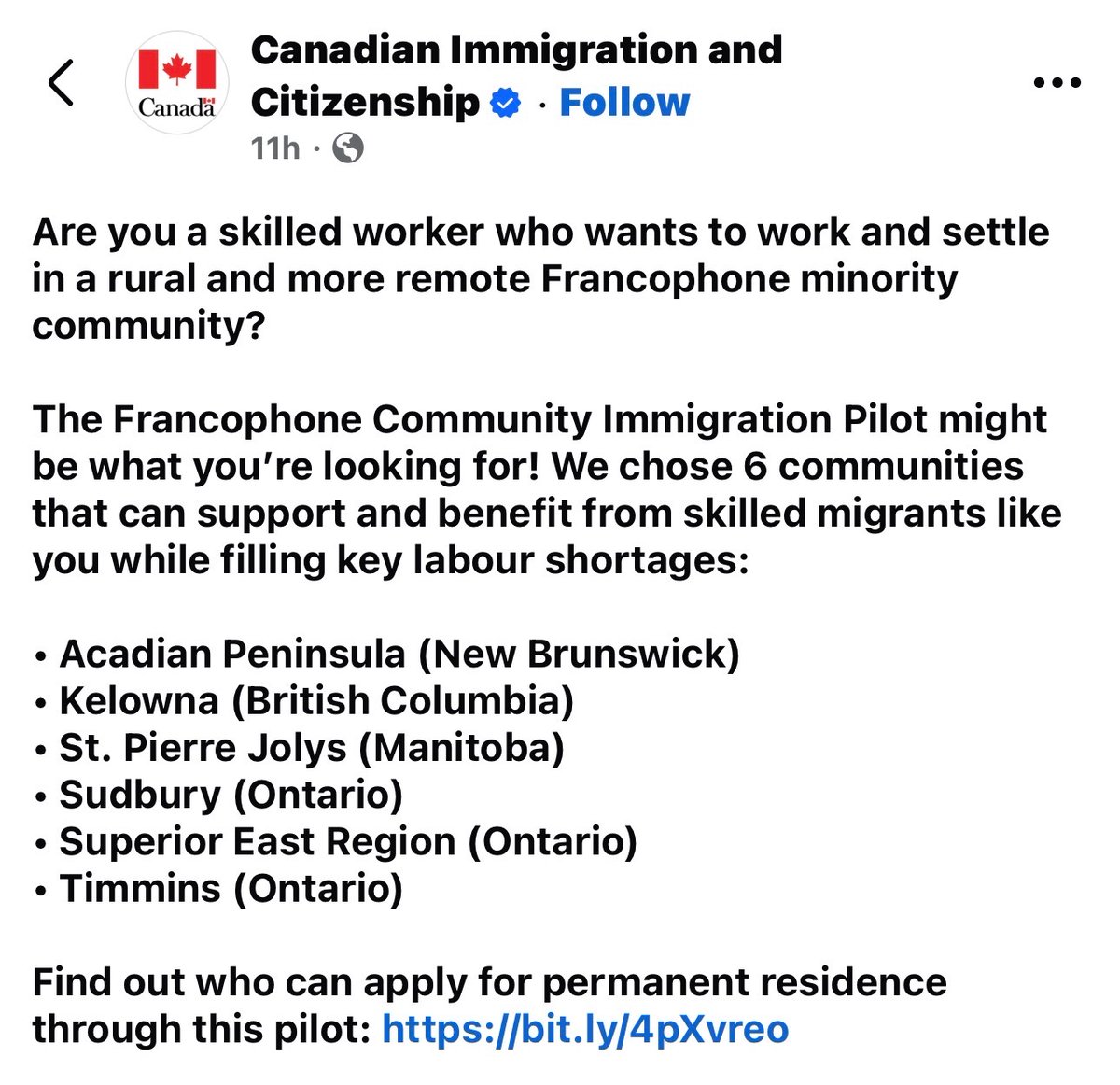 valdombre's tweet photo. The "Francophone Community Immigration Pilot" is spreading immigration across Canada: https://t.co/1HTorpAUvY