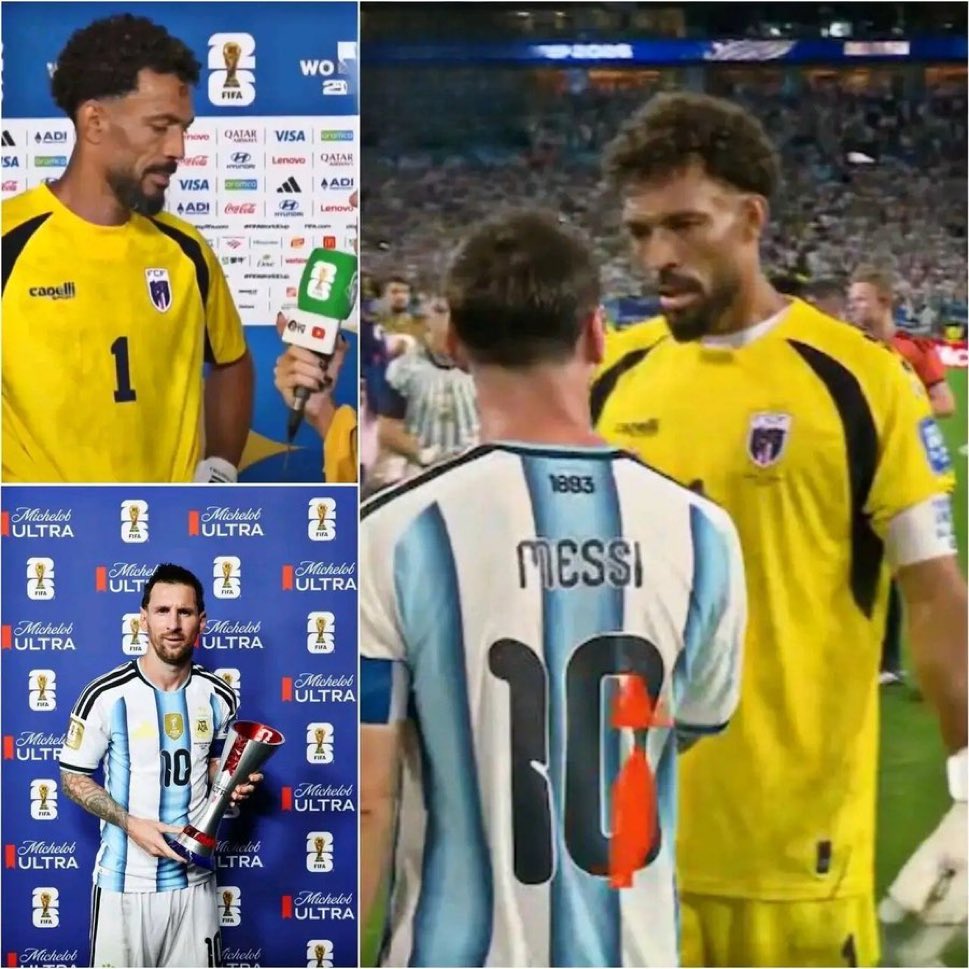 OutMessi_'s tweet photo. 🗣️ Vozinha 

"Me acerqué a él, y ni siquiera tuve tiempo de decir mucho, cuando él me abrazó directamente y dijo: 'Buen trabajo. Sos un arquero increíble. Tu gente debe estar muy orgullosa de ti.' Escuchar eso de alguien como Leo significa mucho para mí. 

Le di las gracias y respondí: 'Gracias, Leo. Tú eres el mejor.' Luego le pedí su camiseta del partido, él sonrió y dijo: 'Por supuesto. Te la daré en el túnel de vestuarios.' Momentos como este los recordaré toda la vida."