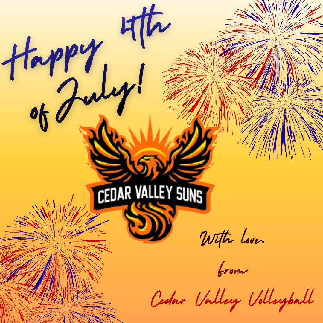 CedarValleyVB's tweet photo. 𝘾𝙚𝙡𝙚𝙗𝙧𝙖𝙩𝙞𝙣𝙜 𝙩𝙝𝙚 𝟰𝙩𝙝 𝙤𝙛 𝙅𝙪𝙡𝙮❤️🤍💙🎇

#FAMILY #CVVB #LadySuns https://t.co/Ne0lDRMl9q