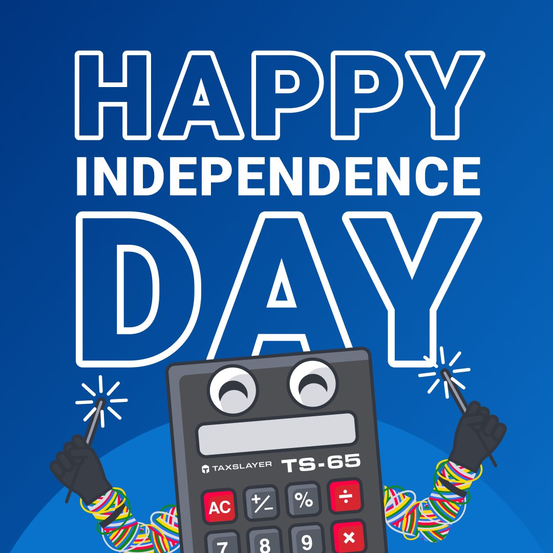 TaxSlayer's tweet photo. 🇺🇸 Happy Fourth of July from all of us at TaxSlayer — including Calvin! https://t.co/mRIt5OQrlY