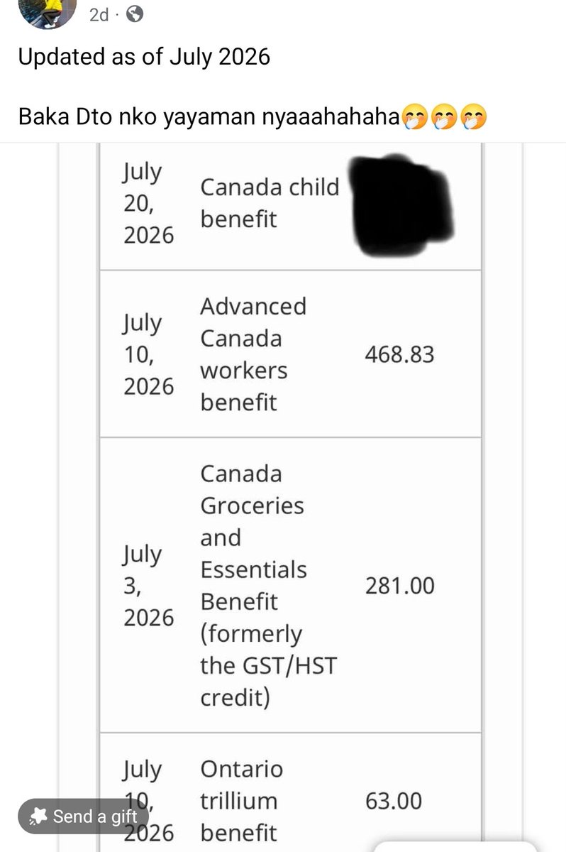 FiftyFootNest's tweet photo. The "New Canadians" are busy on Facebook showing off screen shots of the long list of Liberal dole they're getting. Meanwhile the rest of us are in line at the foodbank. https://t.co/ia00lmUp4K