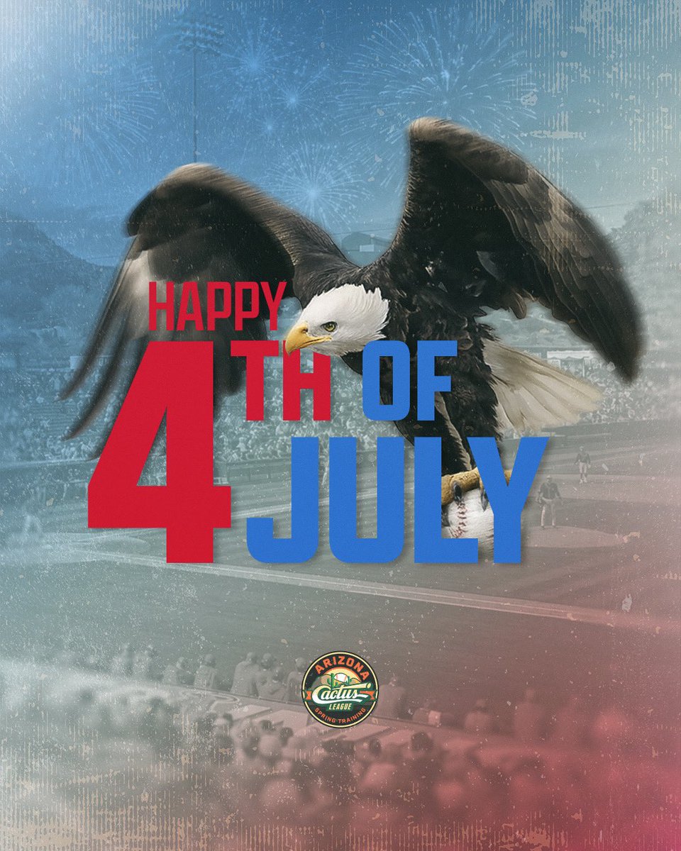 cactusleagueaz's tweet photo. As America celebrates its 250th birthday, we’re reminded that there’s no better way to celebrate than with America’s pastime. 🇺🇸⚾️

We wish you a Fourth of July filled with family, friends, baseball, and unforgettable memories.🌵

Have a safe and happy Independence Day! ❤️🤍💙 https://t.co/3sH30QYZo8