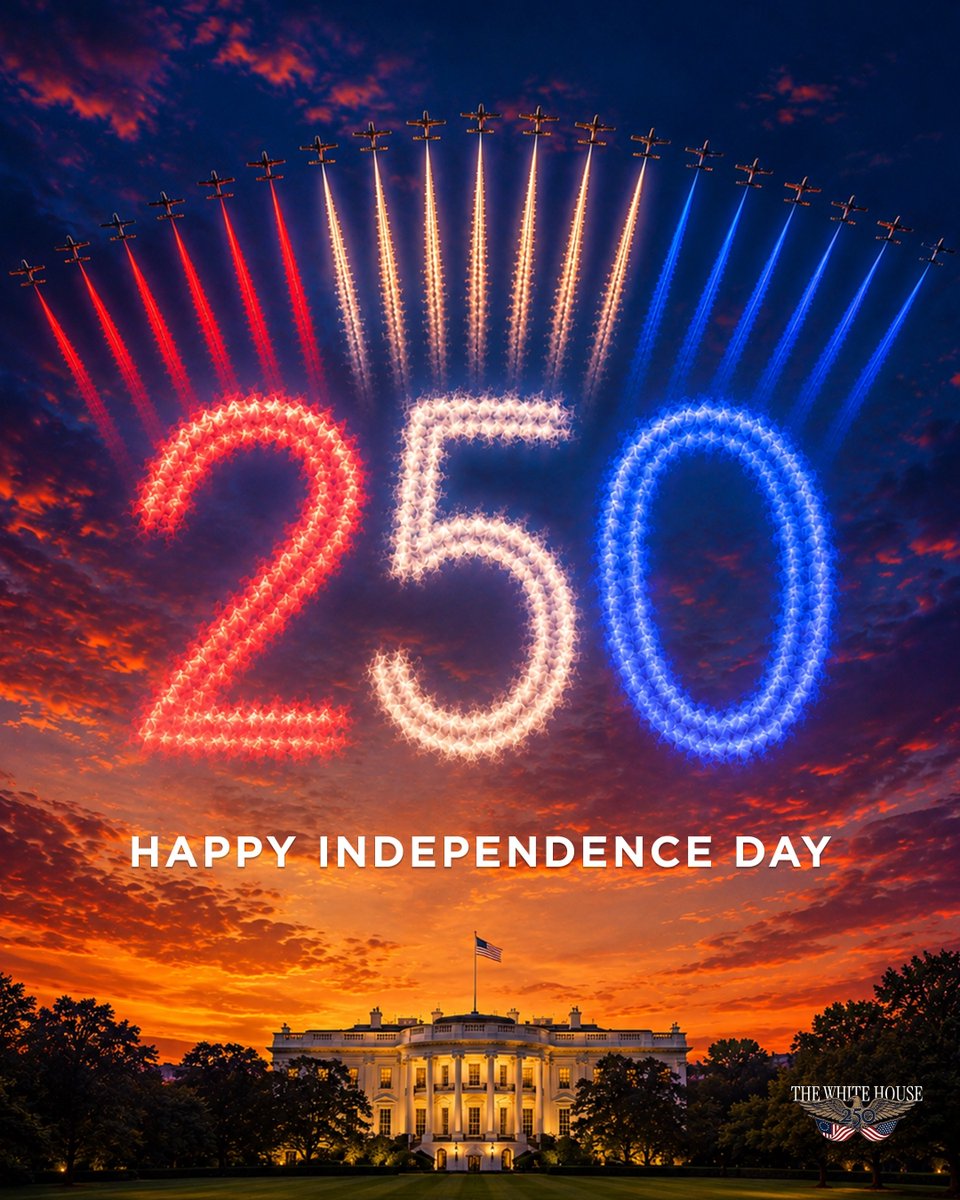 Camilla_112233's tweet photo. 250 years ago, a bold idea changed the course of history. Today we celebrate the people, principles, and enduring promise of the United States of America. 

Happy 4th of July from the White House. 🇺🇸 https://t.co/vPdIRDhDgy