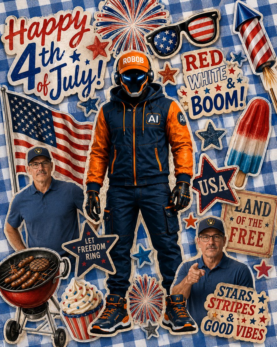 aipostingpilot's tweet photo. Happy 4th of July from Coach RoBob and AI Posting Pilot! 🇺🇸🎆
#Happy4thOfJuly #FourthOfJuly #IndependenceDay #AIPostingPilot #CoachRoBob #AIForBusiness #SocialMediaMarketing #ContentCreation #SmallBusinessMarketing #MarketingAutomation #AIContent #BusinessFreedom https://t.co/08RnIRHgsw