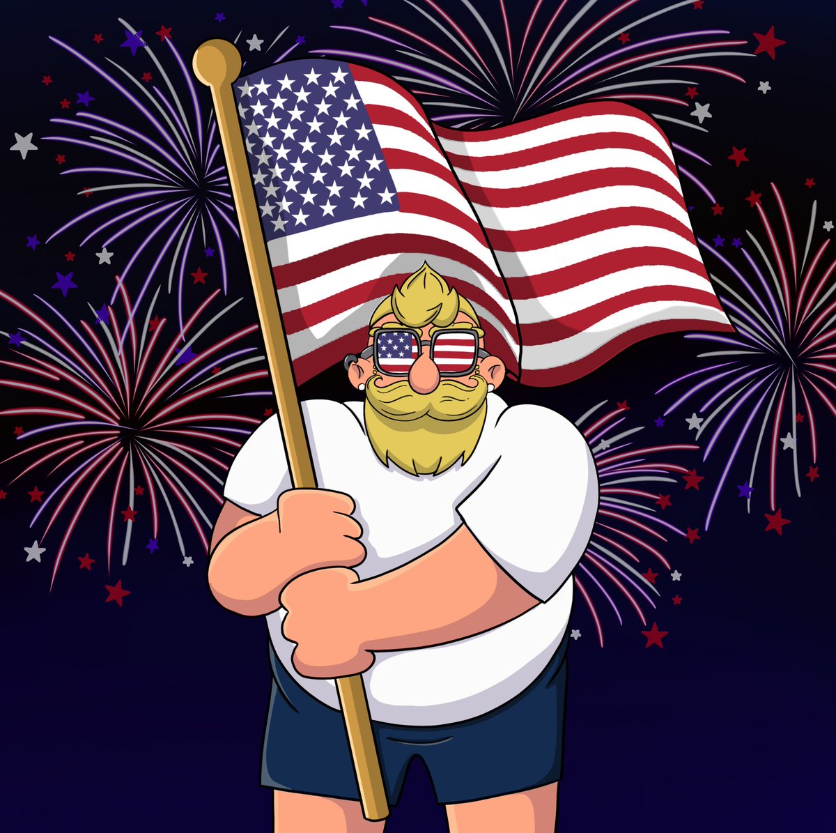 Boogas's tweet photo. Booga 4th of July 🇺🇸 

Enjoy the celebrations! 😎 https://t.co/EkM3twUZ5y