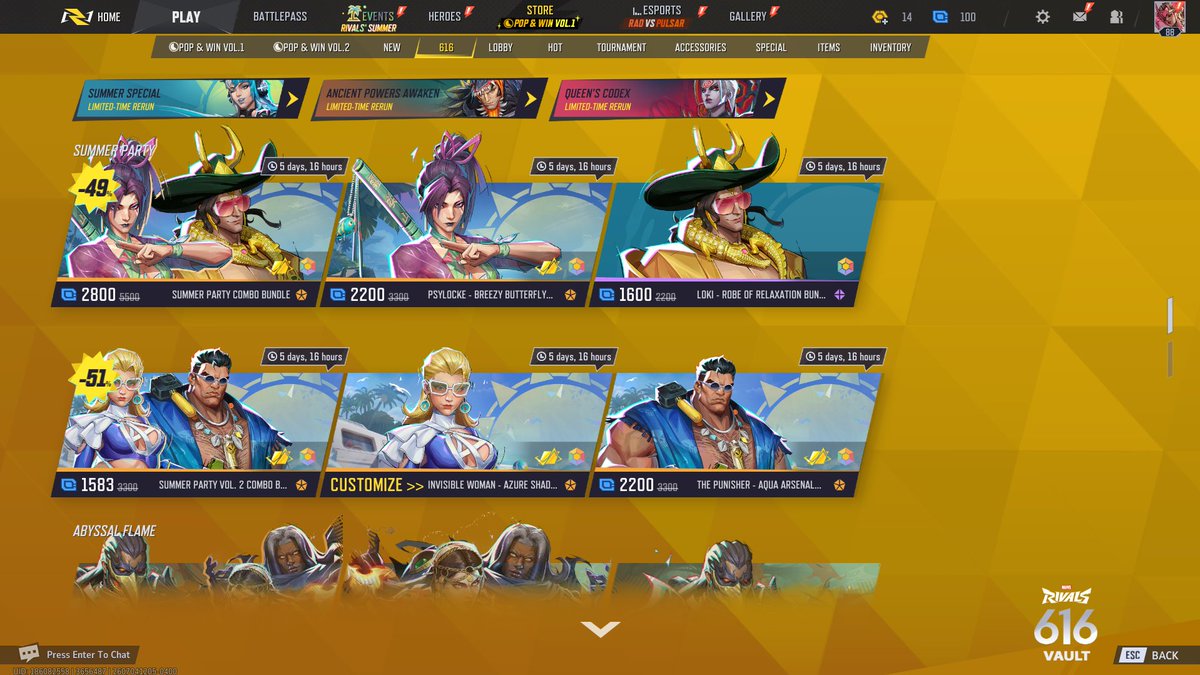 sysunnn's tweet photo. Alright let's do it. It's time for ✨Sysunn's Surprise Giveaways✨ 

ANY SINGLE SKIN OR MINI PASS FROM THE 616 VAULT! THIS GIVEAWAY WILL HAVE A QUICK TURNAROUND GIVEN THAT THE VAULT CLOSES SOON. 

RULES:  
✨LIKE AND RETWEET THIS TWEET 
✨COMMENT YOUR DESIRED SKIN
✨FOLLOW ME SO YOU CAN BE TUNED IN FOR MORE GIVEAWAYS  THAT'S ALL!! GOOD LUCK EVERYONE 💙

THE GIVEAWAY WILL CLOSE TOMORROW AT 12:15 EST (24 HOURS) WITH WINNER ANNOUNCED SHORTLY AFTER! 
#marvelrivalsㅤㅤ