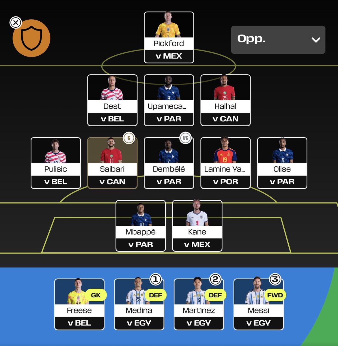 Chai_FPL's tweet photo. OR: 41k 🌍 
Saibari (C)

Johnston -> Halhal
Cucarella -> Upamencano
Bellingham -> Saibari
Doue -> Olise https://t.co/biK8cFHsMO