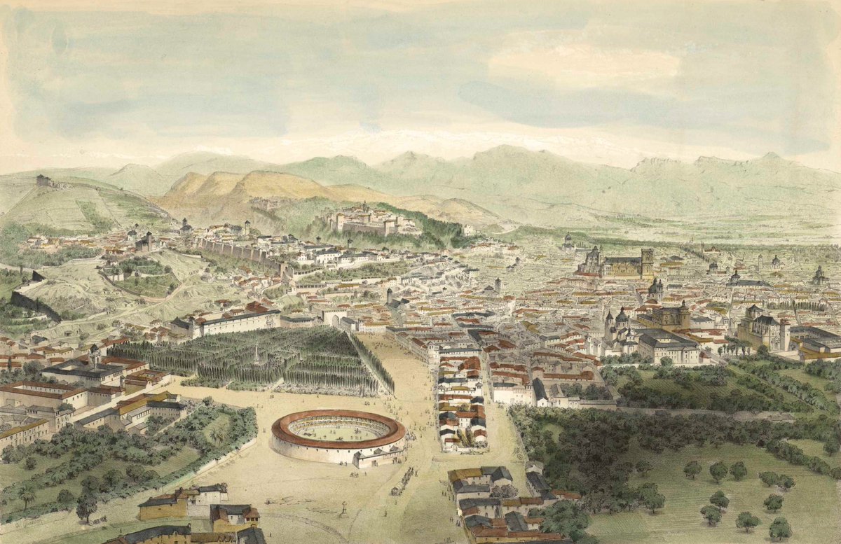 19thCenturyPh's tweet photo. Bird's eye view of Granada, Spain (1853) https://t.co/cOaELnhCF4