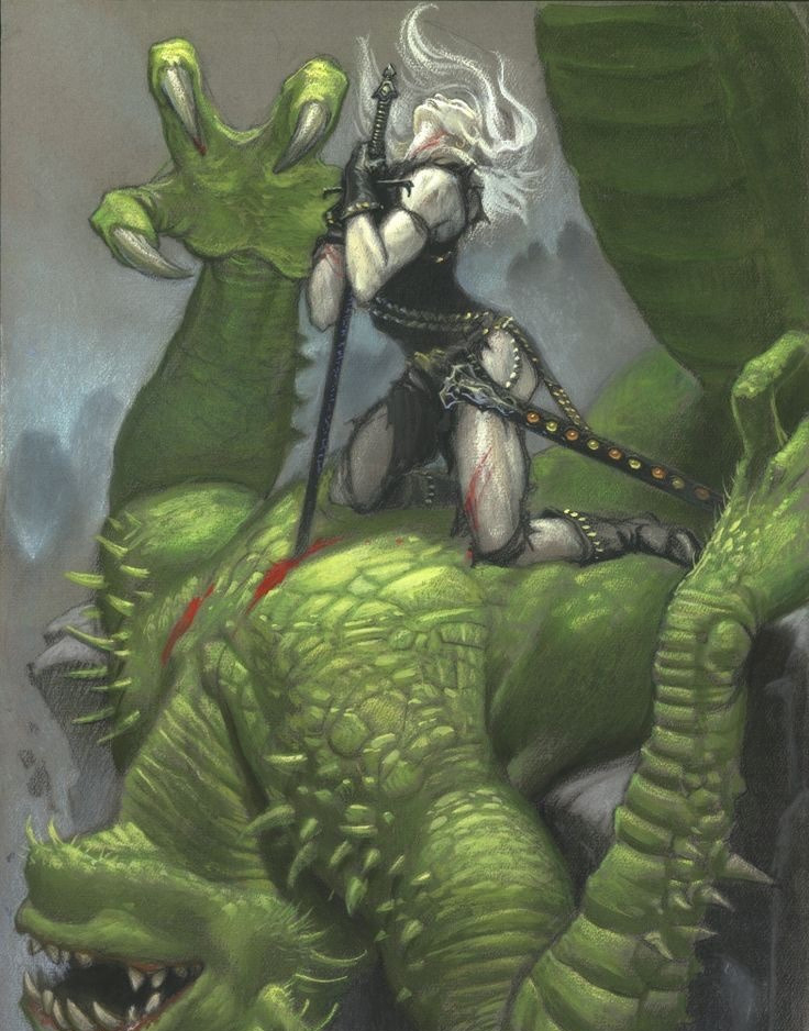 belllmonts's tweet photo. modern fantasy art that depicts elric as some kind of gigachad never feels right to me especially when that inbred anemic is arching his back at every opportunity https://t.co/R2OoRHPQO4