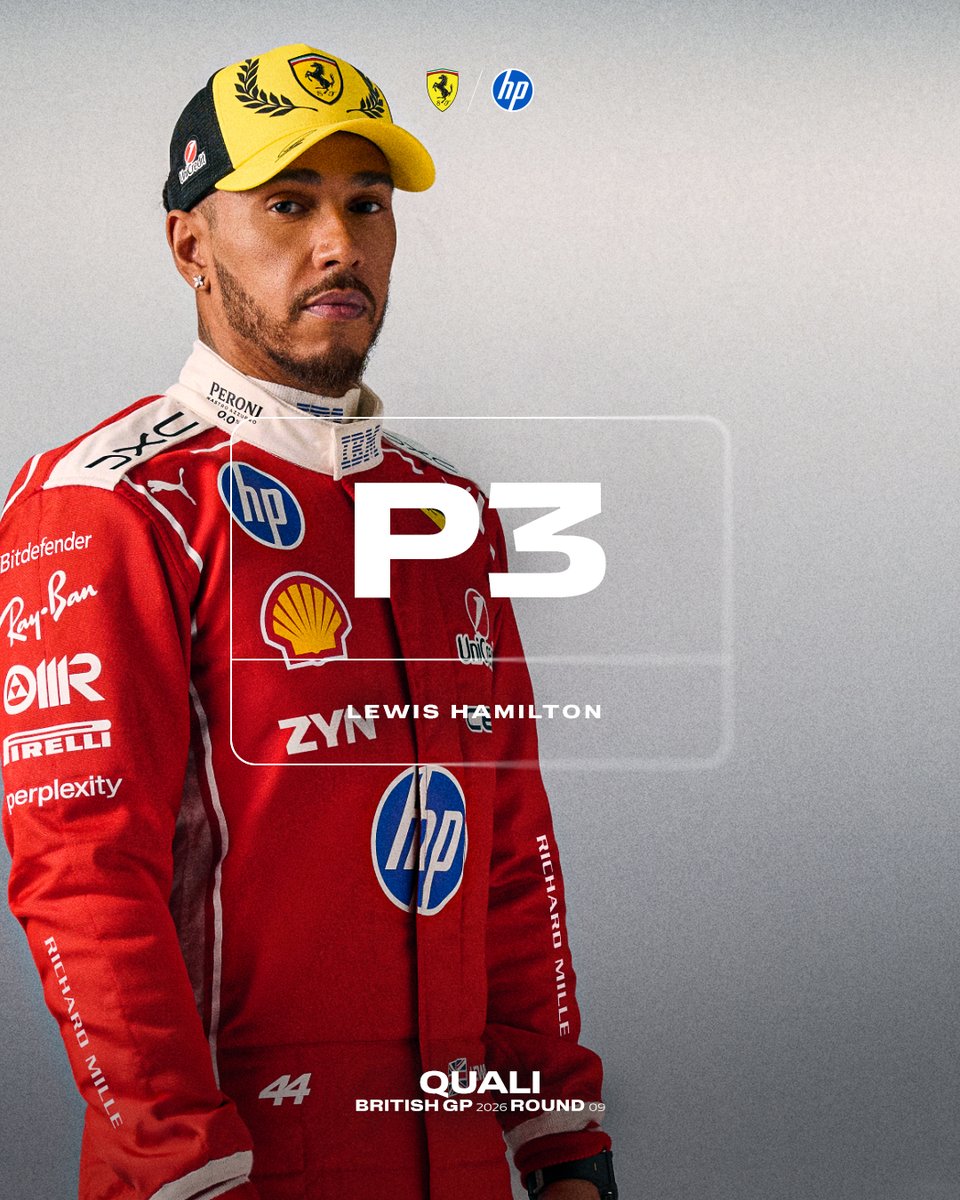 ScuderiaFerrari's tweet photo. A P3 start at home for LH 🏡🇬🇧 https://t.co/ff2091U7JD