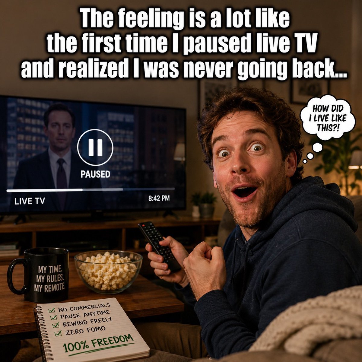 JustThink65's tweet photo. @niccruzpatane @Tesla Yep.  It’s like a TIVO owner back when almost no one knew why pausing live tv was needed.  They didn’t know they needed it…. Until… https://t.co/1b0UUSIrn7