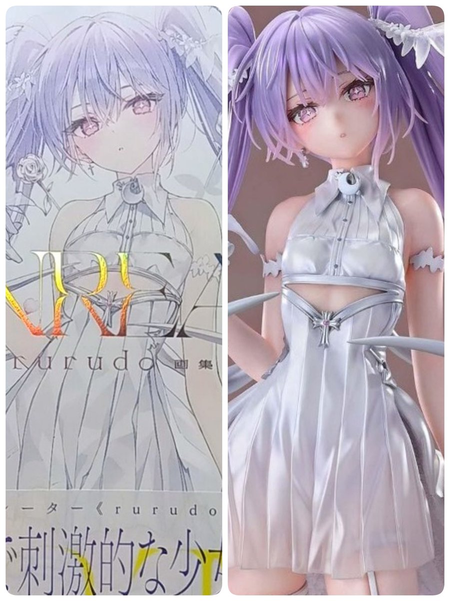 Billy529744's tweet photo. イヴちゃ スタチューお迎え覚悟と同時に買いそびれてたrurudo先生画集「UNREAL」を一緒に飾るべく🥹
欲しかった初版確保🔥
せっかくなので元イラストと近い角度を比較💨
はい、素晴らしい再現度です😳😳🫶🫶
あ、おはようございます☺️
#rurudo
#rurudot_figure
#プライム1スタジオ
#Prime1Studio https://t.co/xikB8eXxm9