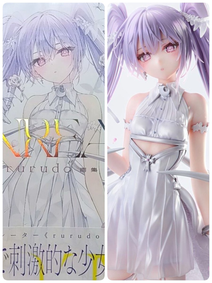 Billy529744's tweet photo. イヴちゃ スタチューお迎え覚悟と同時に買いそびれてたrurudo先生画集「UNREAL」を一緒に飾るべく🥹
欲しかった初版確保🔥
せっかくなので元イラストと近い角度を比較💨
はい、素晴らしい再現度です😳😳🫶🫶
あ、おはようございます☺️
#rurudo
#rurudot_figure
#プライム1スタジオ
#Prime1Studio https://t.co/xikB8eXxm9