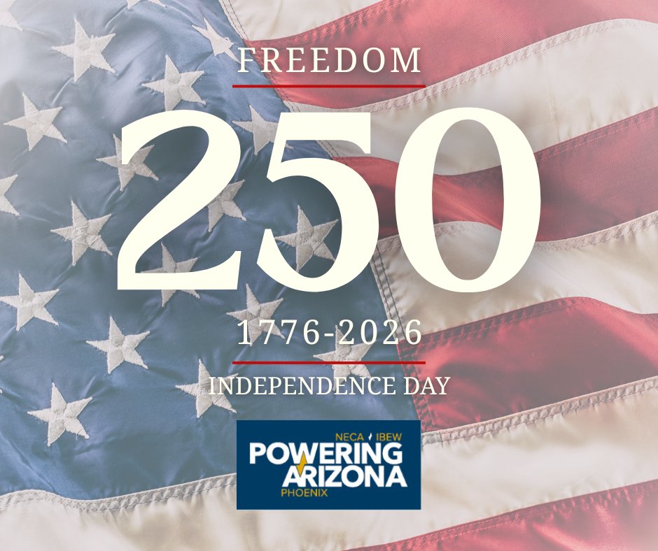ArizonaPowering's tweet photo. Wishing everyone a safe and happy Fourth of July from all of us at Powering Arizona.

#WeAreNECA #independenceday https://t.co/TrfYCXtSnj
