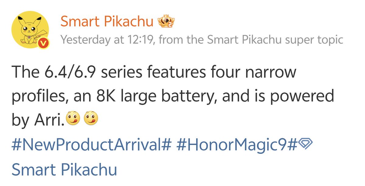 ayansonunigam's tweet photo. 🚨 Honor Magic9 Series 🚨
Four side Narrow Bezels
8000mAh🔋
Privacy Display
New Cemara design
#Honor #HonorMagic9 https://t.co/KwVAZx9yBN