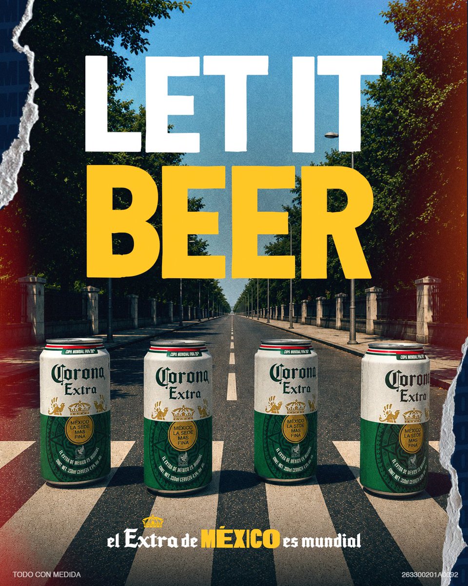 Corona_MX's tweet photo. Si ellos hicieron historia cruzando una calle, México puede hacerla cruzando a cuartos. And if yes? 🇲🇽⚽👑 #ElExtraDeMéxicoEsMundial https://t.co/xq1aeNRwTm