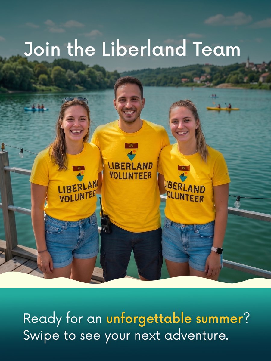Liberland_org's tweet photo. Are you ready for an unforgettable summer? ☀️

We are looking for an Administrative Volunteer (fluent Serbian speaker) to join our team for the Floating Man Festival!

📍 ARK Liberland Village, Serbia 
📅 Aug 17-23, 2026
Free accommodation, meals, and festival ticket included! 👇 https://t.co/JiCAztF6JH