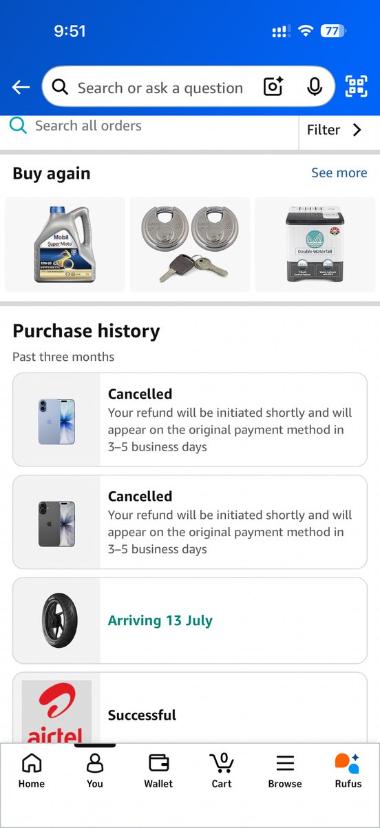 UmarUFK's tweet photo. Scam by @AmazonIN!
Ordered the iPhone 17 twice during this sale,&amp; both times my order was cancelled without any valid reason after confirmation. This is nothing but fake inventory drama to attract customers.
Unfair trade practices!Fix this &amp; give an explanation ASAP. @amazonIN https://t.co/87B5wLOFbM