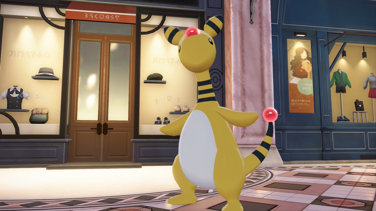 flaaffyman180's tweet photo. I love how Pokémon feel so naturally woven into everyday life in Pokémon Legends: Z-A.
Going shopping with Ampharos today ⚡🛍️💛
#Ampharos #デンリュウ #Pharamp #전룡 #電龍
#PokemonLegendsZA📷📷 #PokemonZA https://t.co/fGKSovUWPW