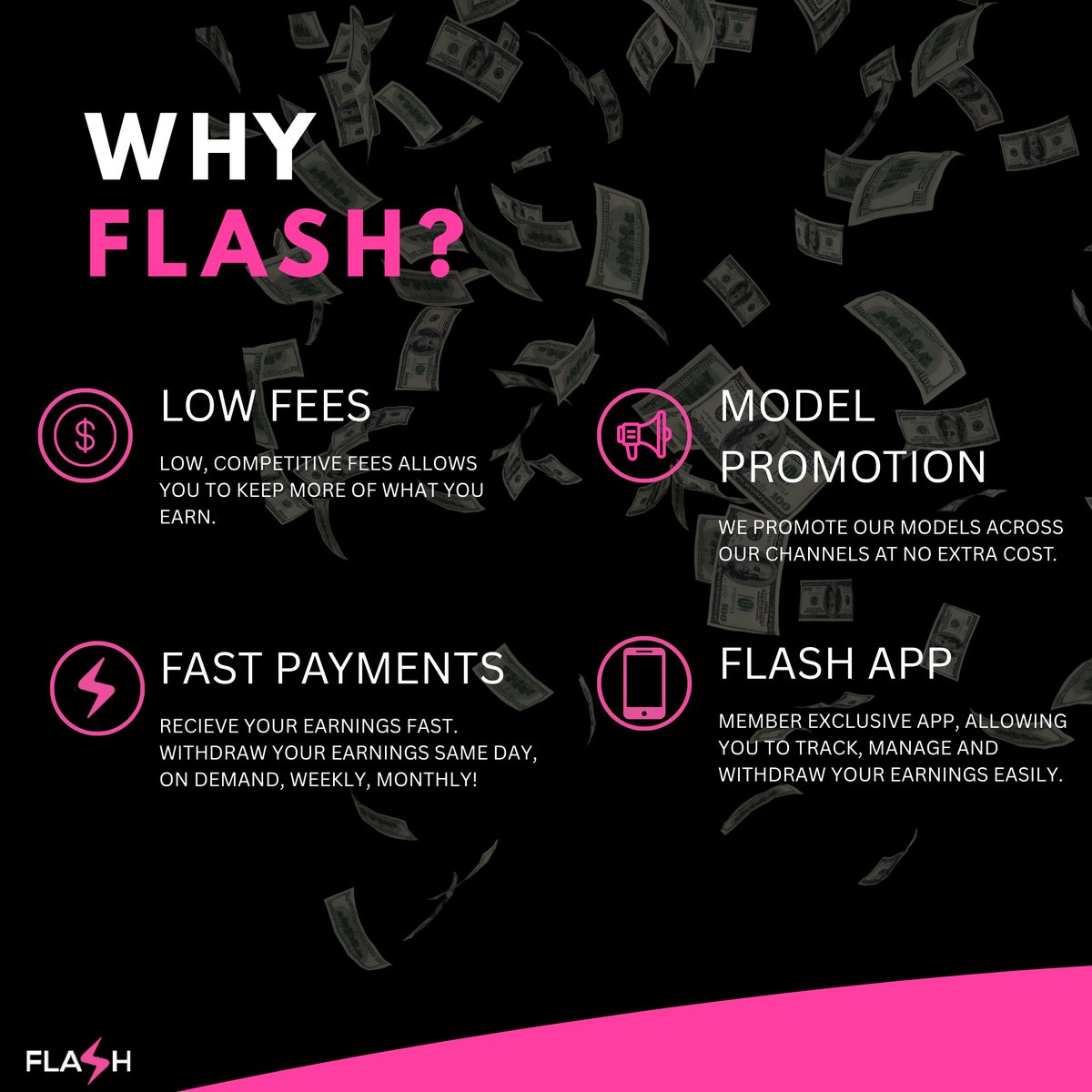 FlashModelPay's tweet photo. So why FLASH? Take a look for yourself!⚡️

#FLASH #ContentCreators #webcammodels #FinanicalFreedom #FLASHModelPay https://t.co/SPPYqRxNXo