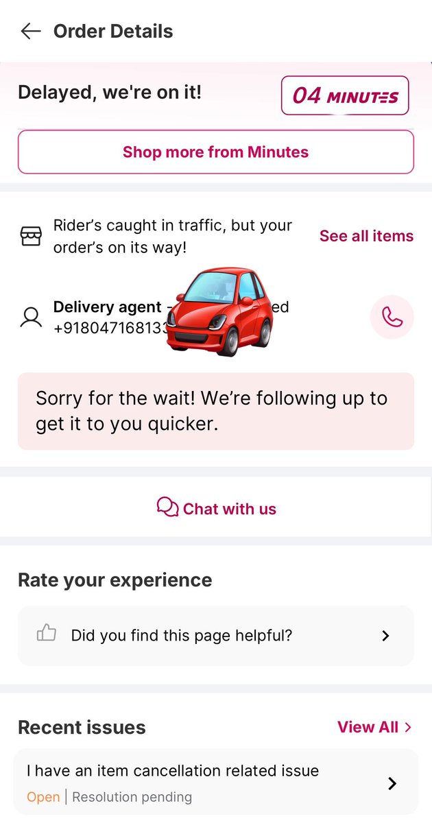 manjunath2412's tweet photo. Ordered on Flipkart Minutes at 8:25 PM. It’s been stuck on “Delivery in 4 minutes” ever since. 😕
Can’t cancel the order, the delivery partner isn’t answering calls, and the chat support has been of no help.
@Flipkart @Flipkartminutes https://t.co/vno5lRFYE7