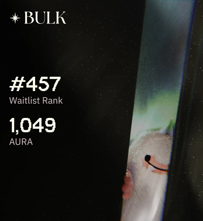 omiDBaghi's tweet photo. No aura?

Use code 'omid' to start auramaxxing and move up the @bulktrade mainnet waitlist https://t.co/ZfFnSLHE6d https://t.co/lcnUR9wXWV