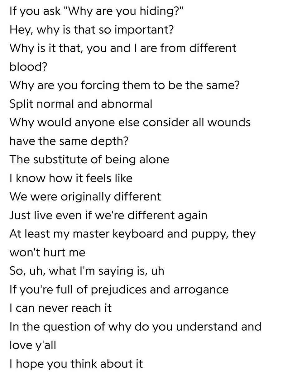 vmatokiv's tweet photo. hikikomori

never thought too much about the depth of this song but got reminded of the emotional live performance that I got to watch in person three years ago 💭

respect and appreciation to leader bang as always 💚 https://t.co/DiLig6udZv