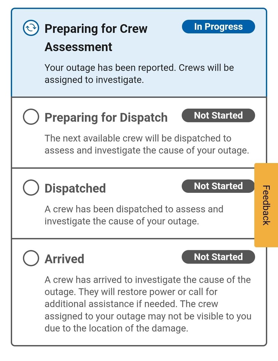 manderzzz__'s tweet photo. @firstenergycorp going on hour 16 of power outage and the track still says "preparing for crew assesment" ..... can you please get someone on this?! https://t.co/TjW65eqPPW