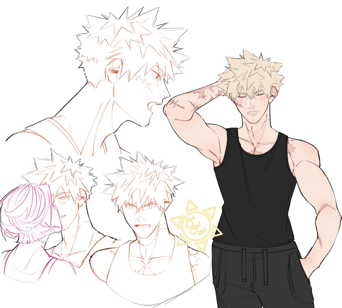SolSoulxox's tweet photo. AsuBaku Sketches 💖🧡
💫💥
Lol it’s been a while since I posted here 
.
#asukanakashima #bakugoukatsuki #ocxcanon #MyHeroAcademia #anime https://t.co/fWbzlVM8C3