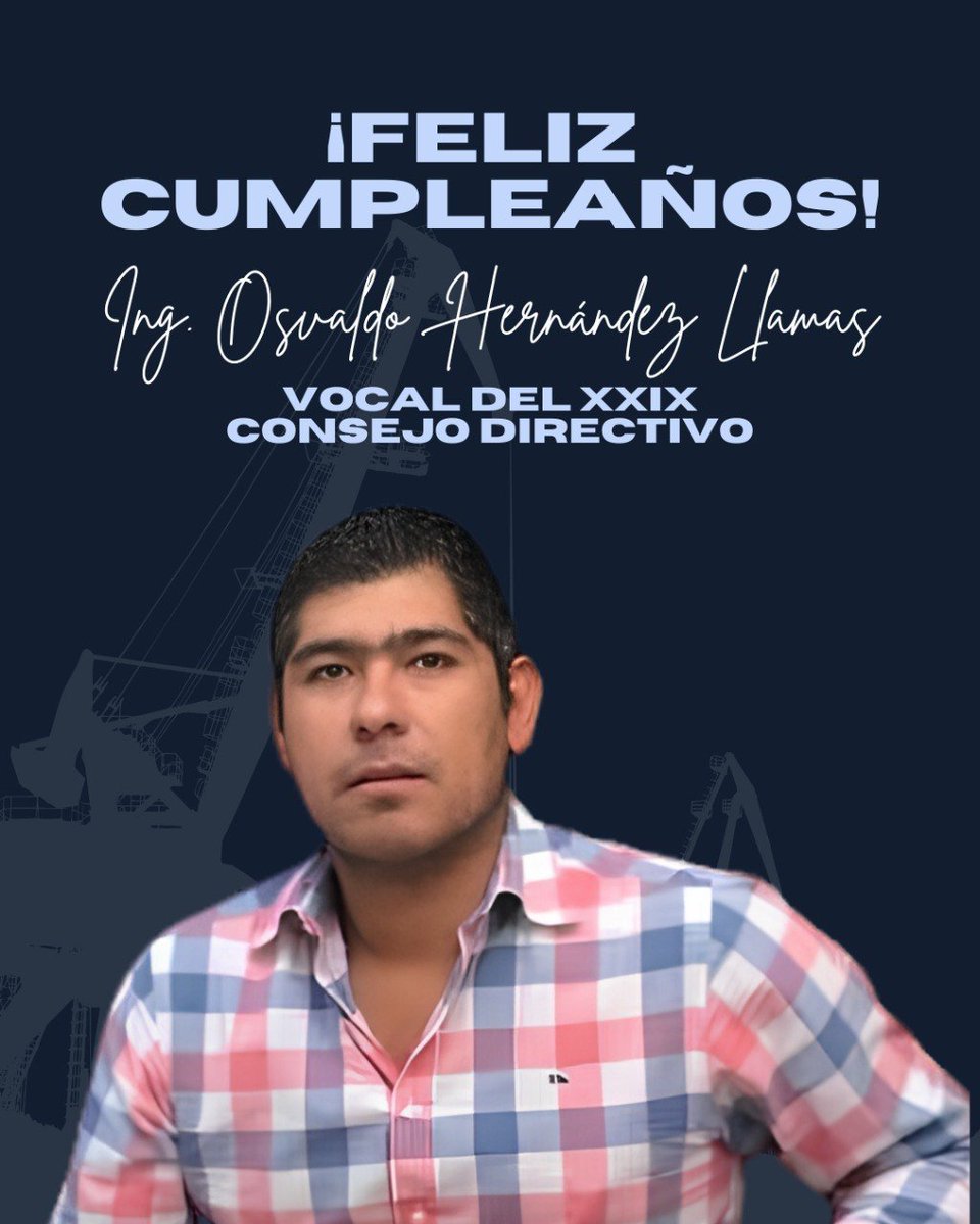 cicej_'s tweet photo. Felicitamos al Ing. Osvaldo Hernández Llamas, Vocal del XXIX Consejo Directivo de nuestro Colegio, por su cumpleaños.

 Le deseamos un excelente día, rodeado de bienestar y satisfacción personal.

#UnColegioQueFortaleceAJalisco https://t.co/4Dxe75XLWb
