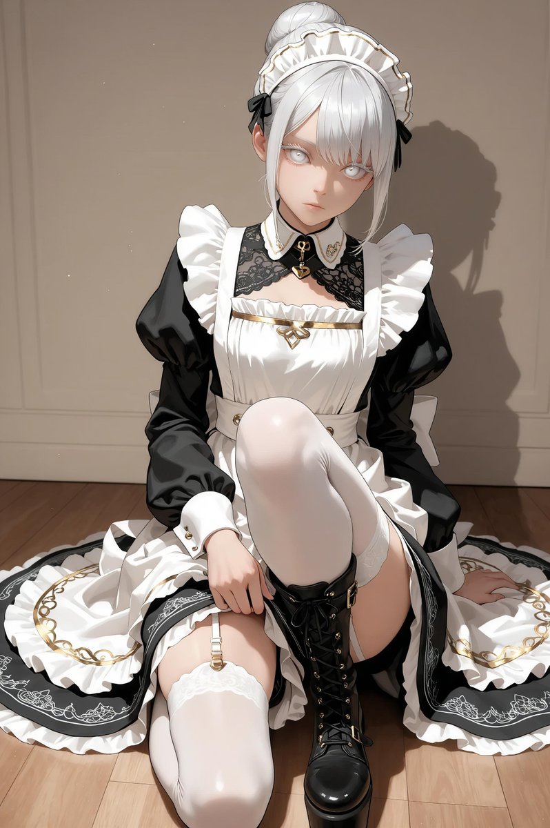 オリキャラ制作者と繋がりたい こだわりポイントは特に白い瞳とメイド